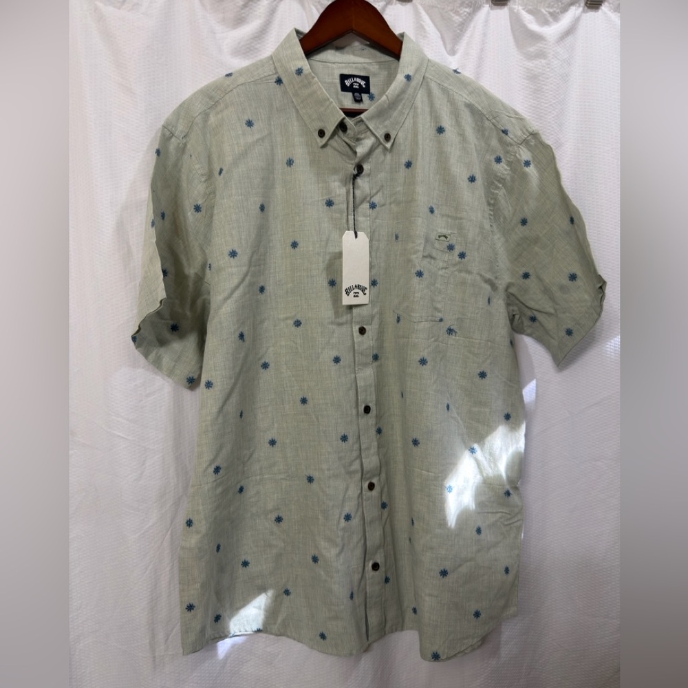 BILLABONG‎ Men's ALL DAY JACQUARD SS Woven Green Shirt NWT LAST ONE Sz XXL